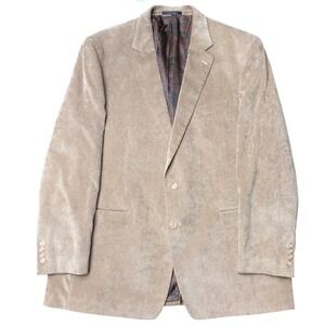 Lauren Ralph Lauren Tan Corduroy Blazer Paisley Lined Mens 48L Sport Coat